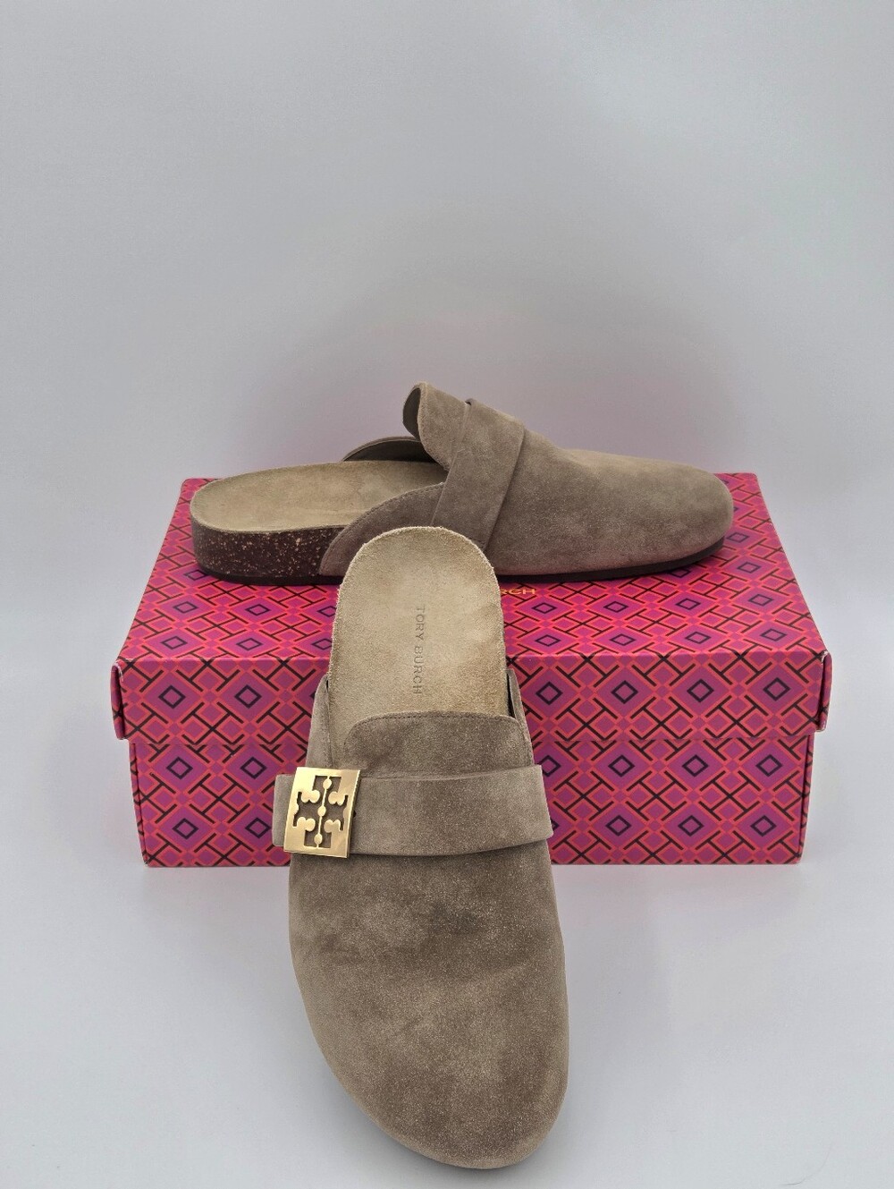 Tory Burch Mellow Mule In Tan Suede Sz 8.5